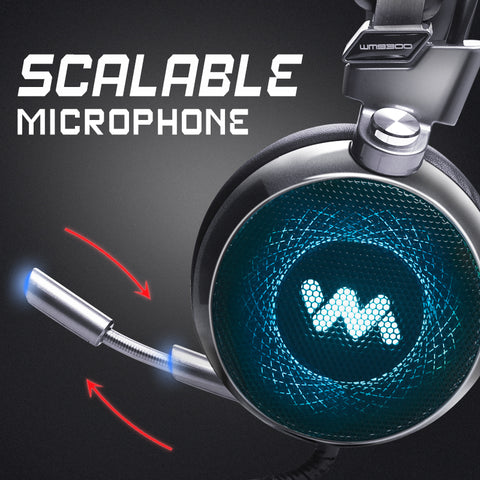 Headband Headphones with Microphone LED Light