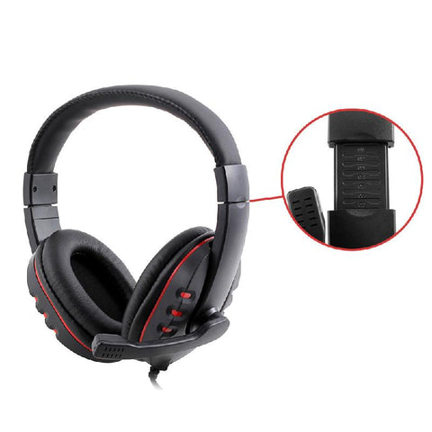 Leather Computer Headphones with Microphone
