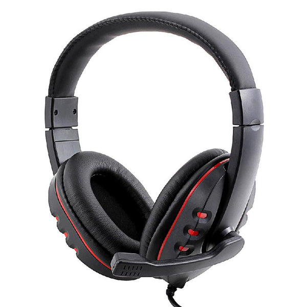 Leather Computer Headphones with Microphone