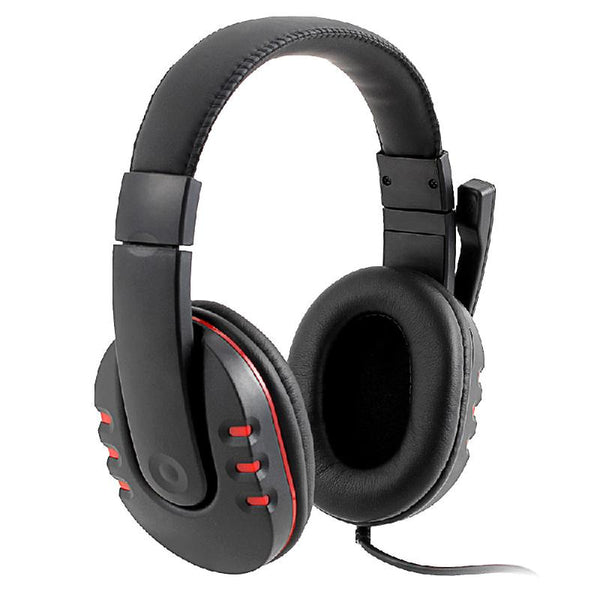 Leather Computer Headphones with Microphone