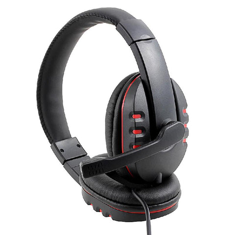 Leather Computer Headphones with Microphone