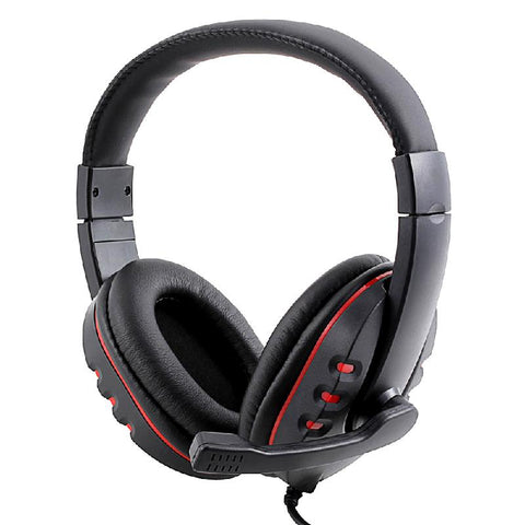 Leather Computer Headphones with Microphone