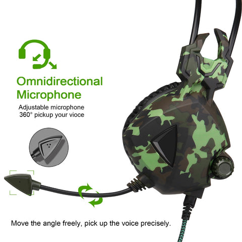 Camouflage Pattern PS4 Gaming Headset Stereo